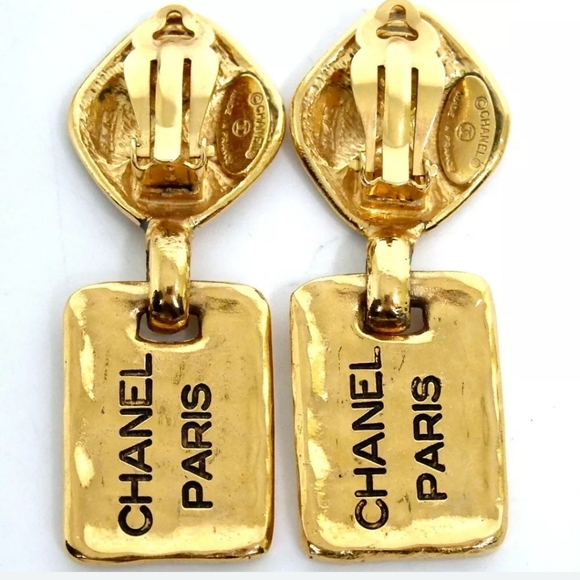 AUTHENTIC CHANEL VINTAGE EARRING METAL - Picture 2 of 8